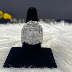 10K White Gold Diamond Jesus Ring 2.65Ct Dia / 31.2gr / Size 10