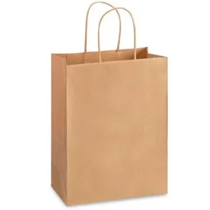12 1/2'' x 13'' x 7'' Recycled Kraft Shopping Bags 250/case