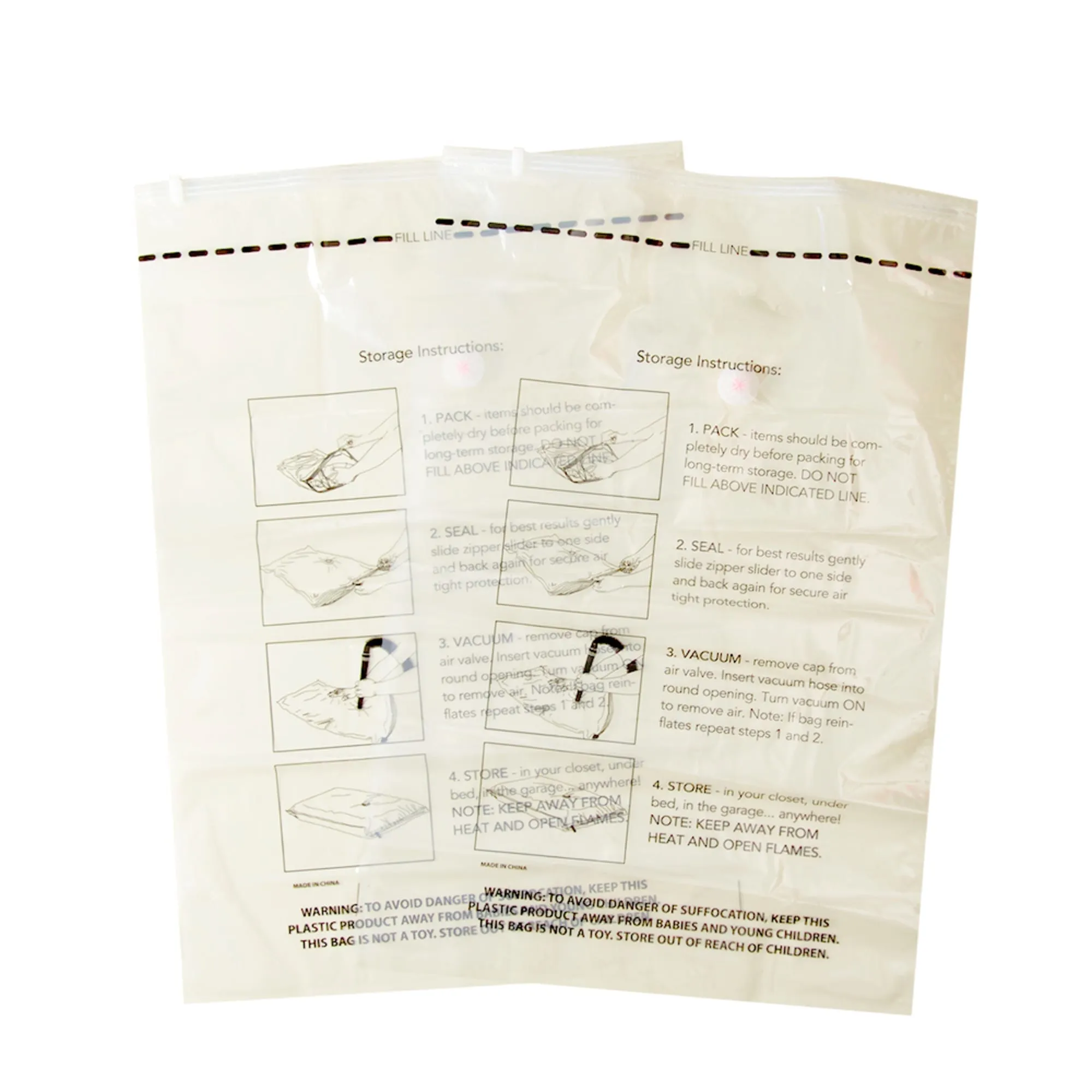 12 Piece Plastic Vacuum Bag