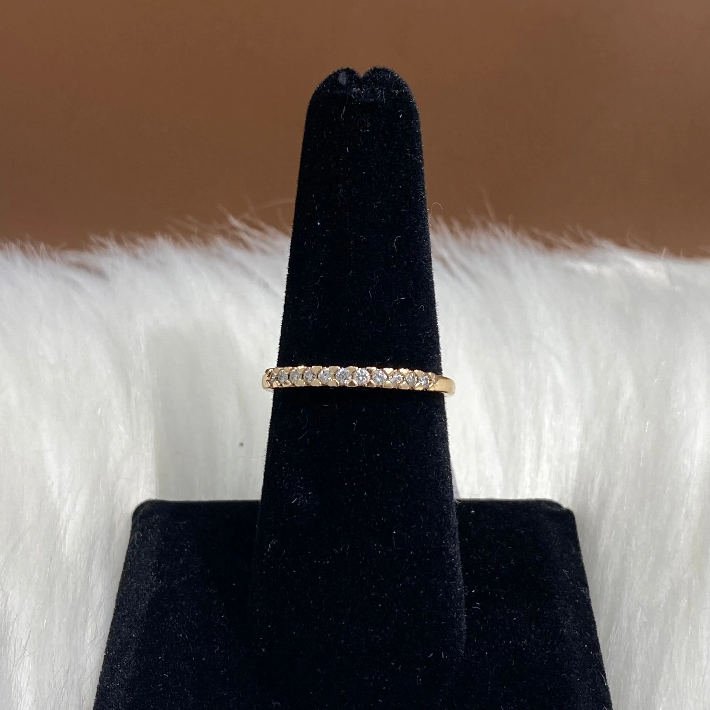 14K Rose Gold Diamond Luxury Engagement Ring 0.18Ct / 2.3gr / Size 7