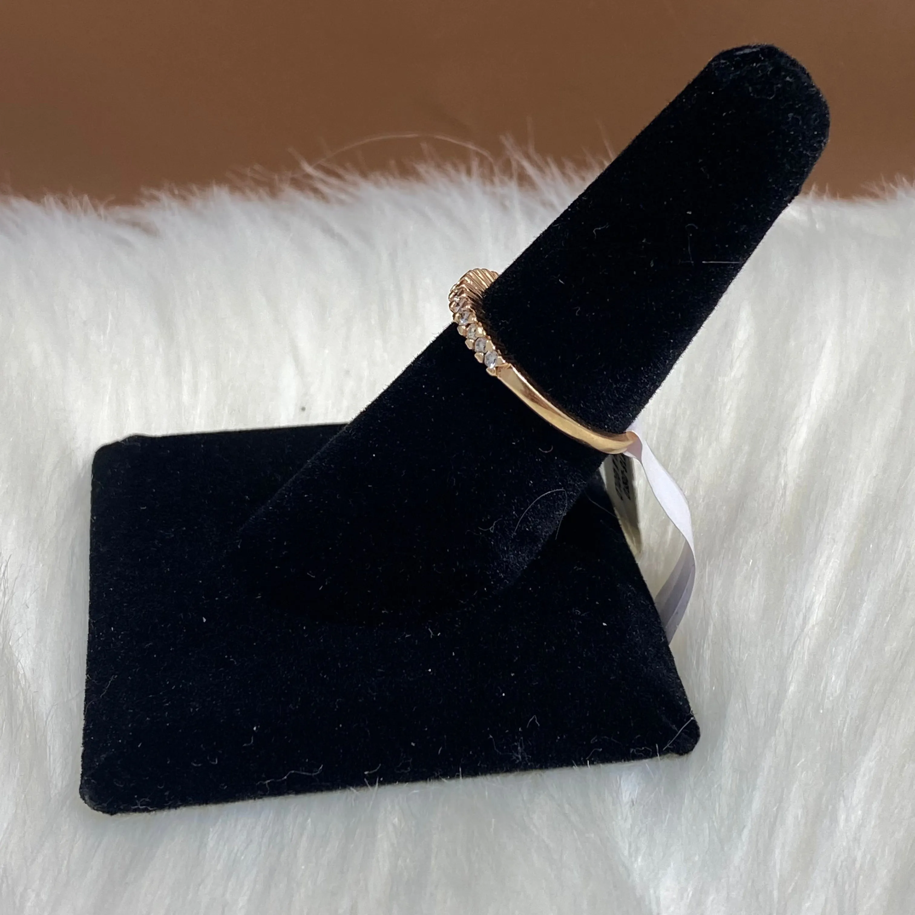14K Rose Gold Diamond Luxury Engagement Ring 0.18Ct / 2.3gr / Size 7