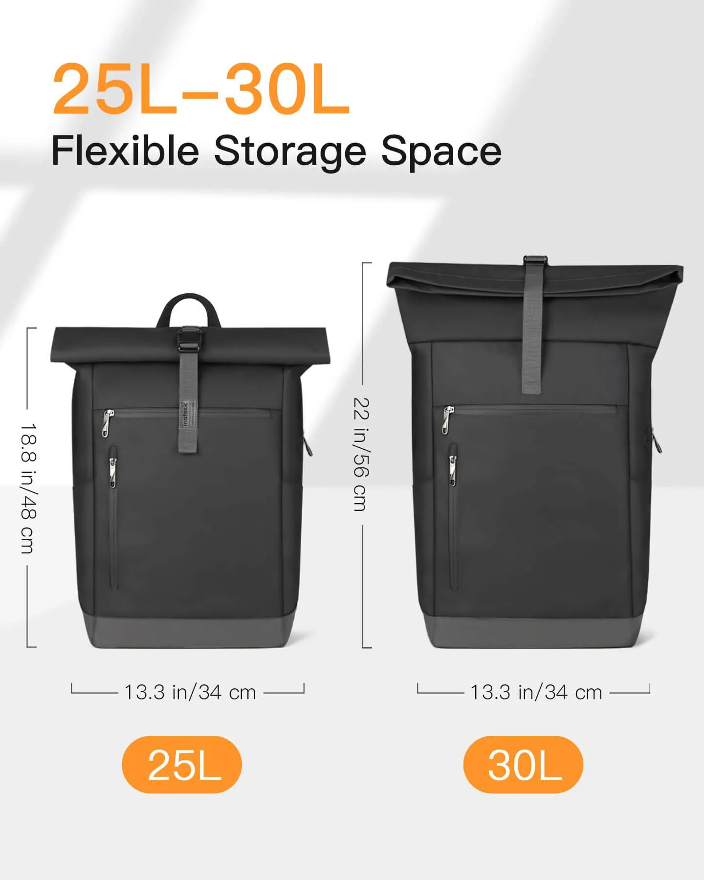 17 Inch 25L-30L Roll Top Vintage Laptop Backpack BP01003