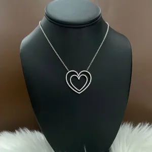 18K White Gold Diamond Big Heart Jewelry Set 1.59Ct / 12gr