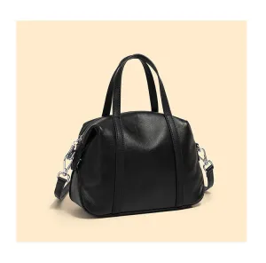 25CM New niche genuine leather shoulder Boston pillow handbag 2898 black
