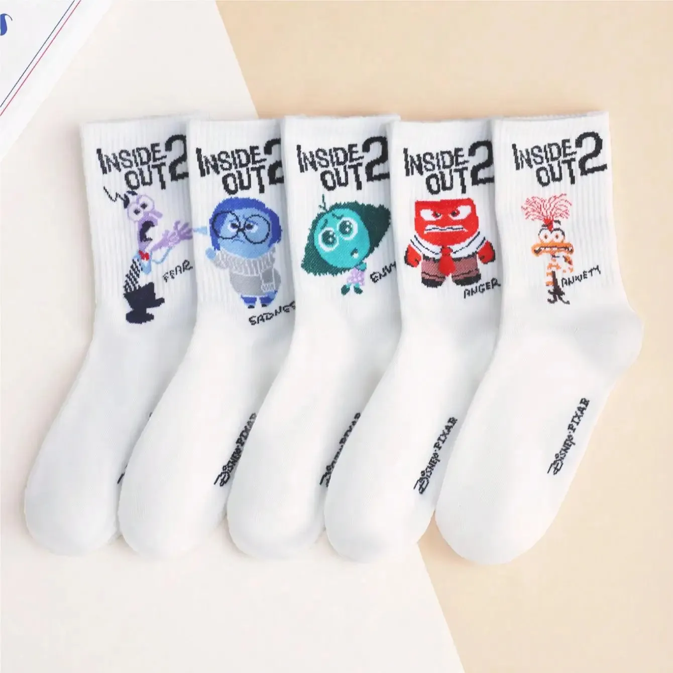 5/10 Pairs of High-Quality Women's Novel Cartoon Pattern Sports Socks Exquisite Cute Soft Comfortable Neutral Gift Socks