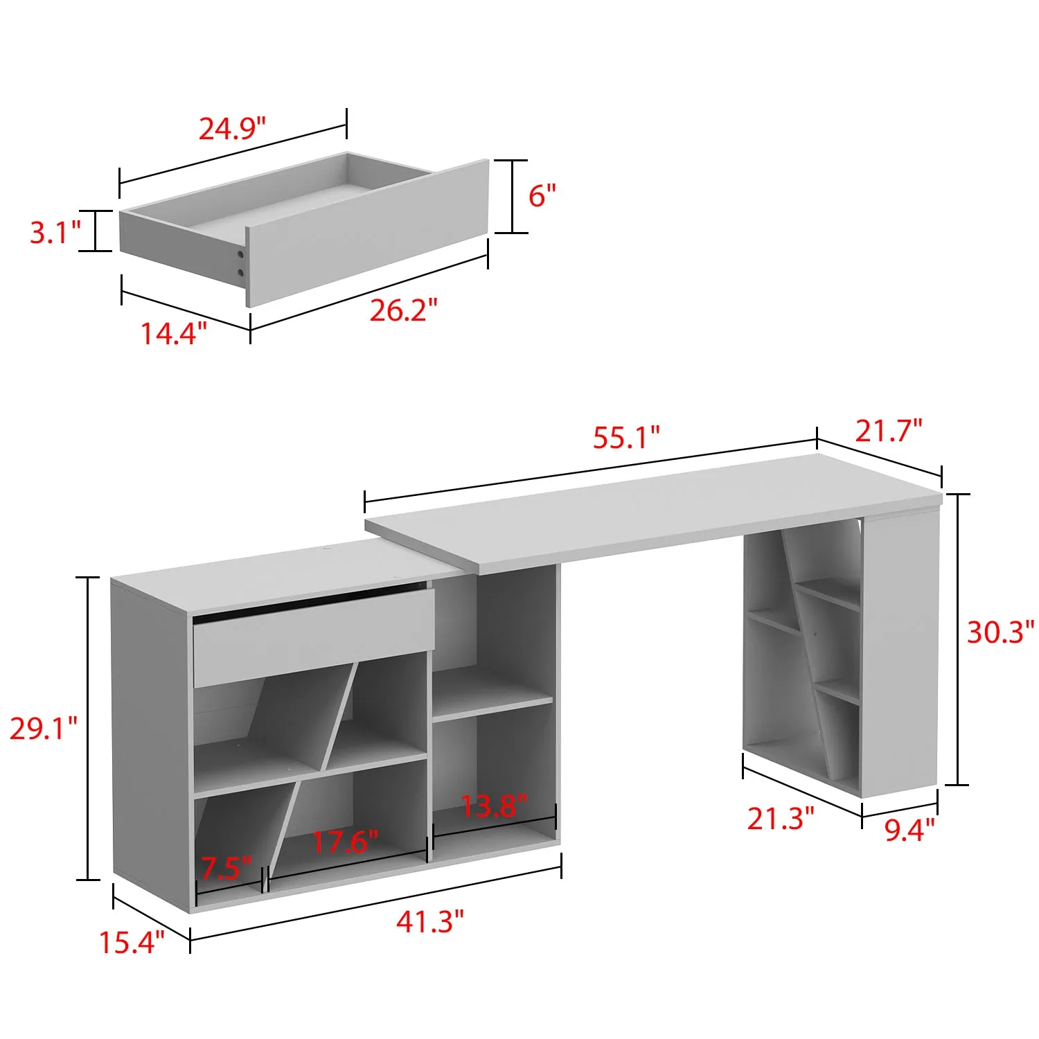 55.1 "Multi-functional Home Desk