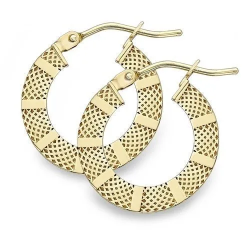 9ct Gold 20mm Round Hoop Earrings