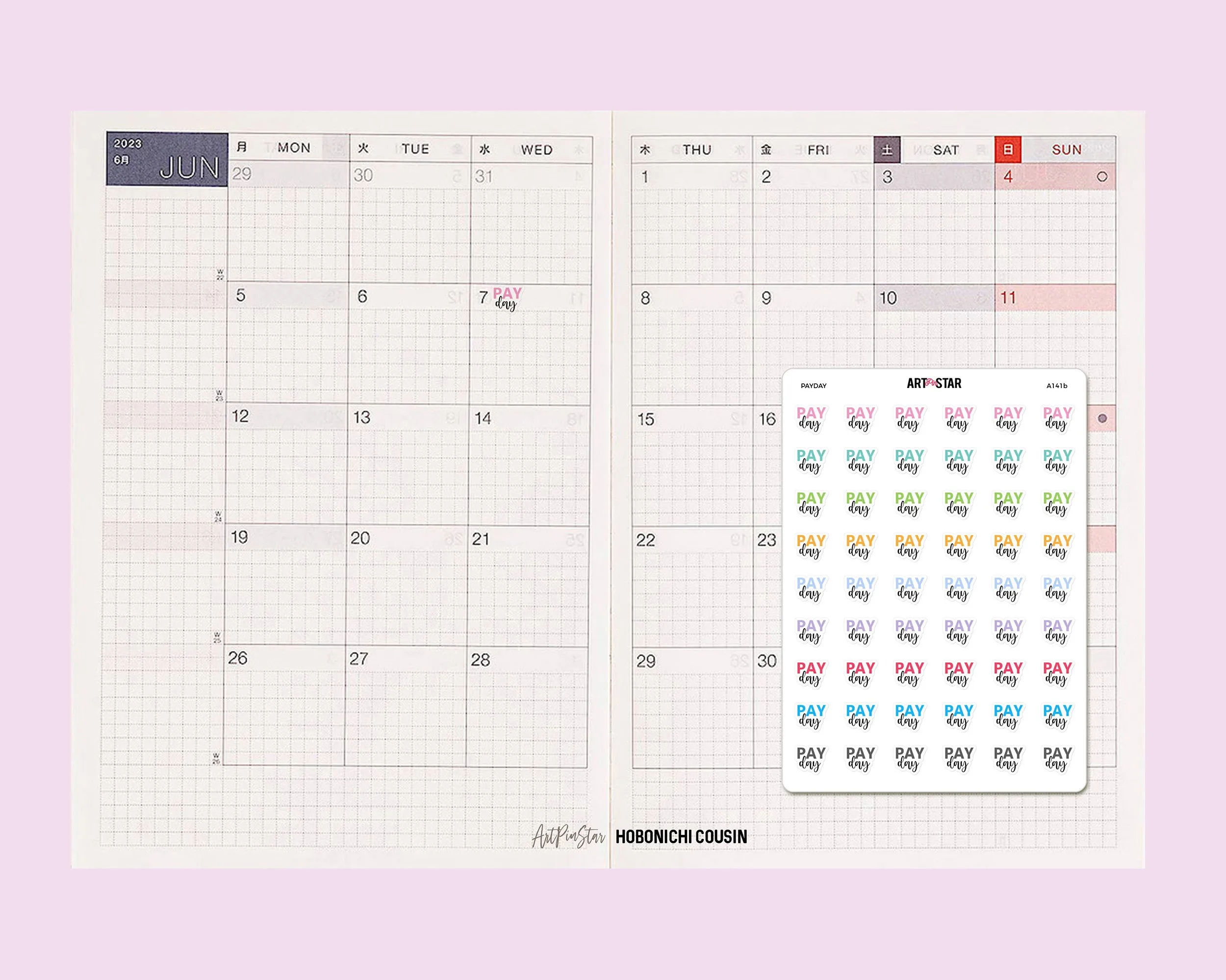 A111c | Lettering Functional Planner, Days