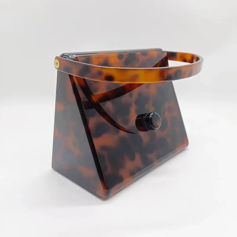 Acrylic Evening Bags - Amber Leopard