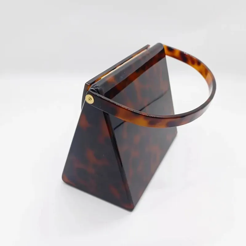 Acrylic Evening Bags - Amber Leopard