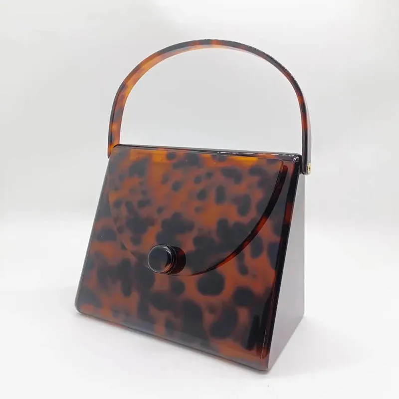 Acrylic Evening Bags - Amber Leopard