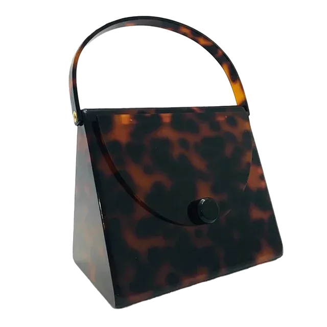 Acrylic Evening Bags - Amber Leopard