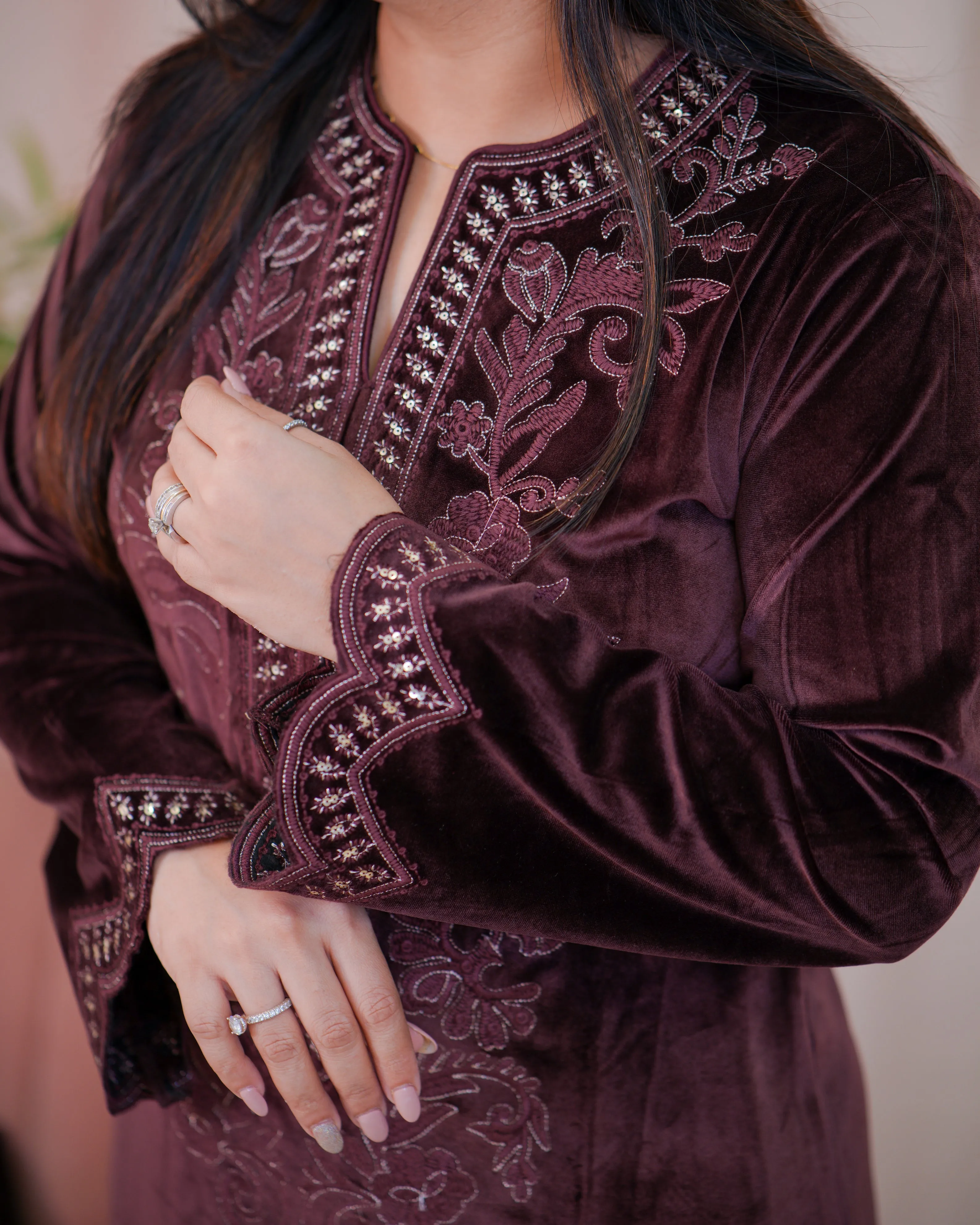 Ajooni Embroidered Premium Velvet Pant set