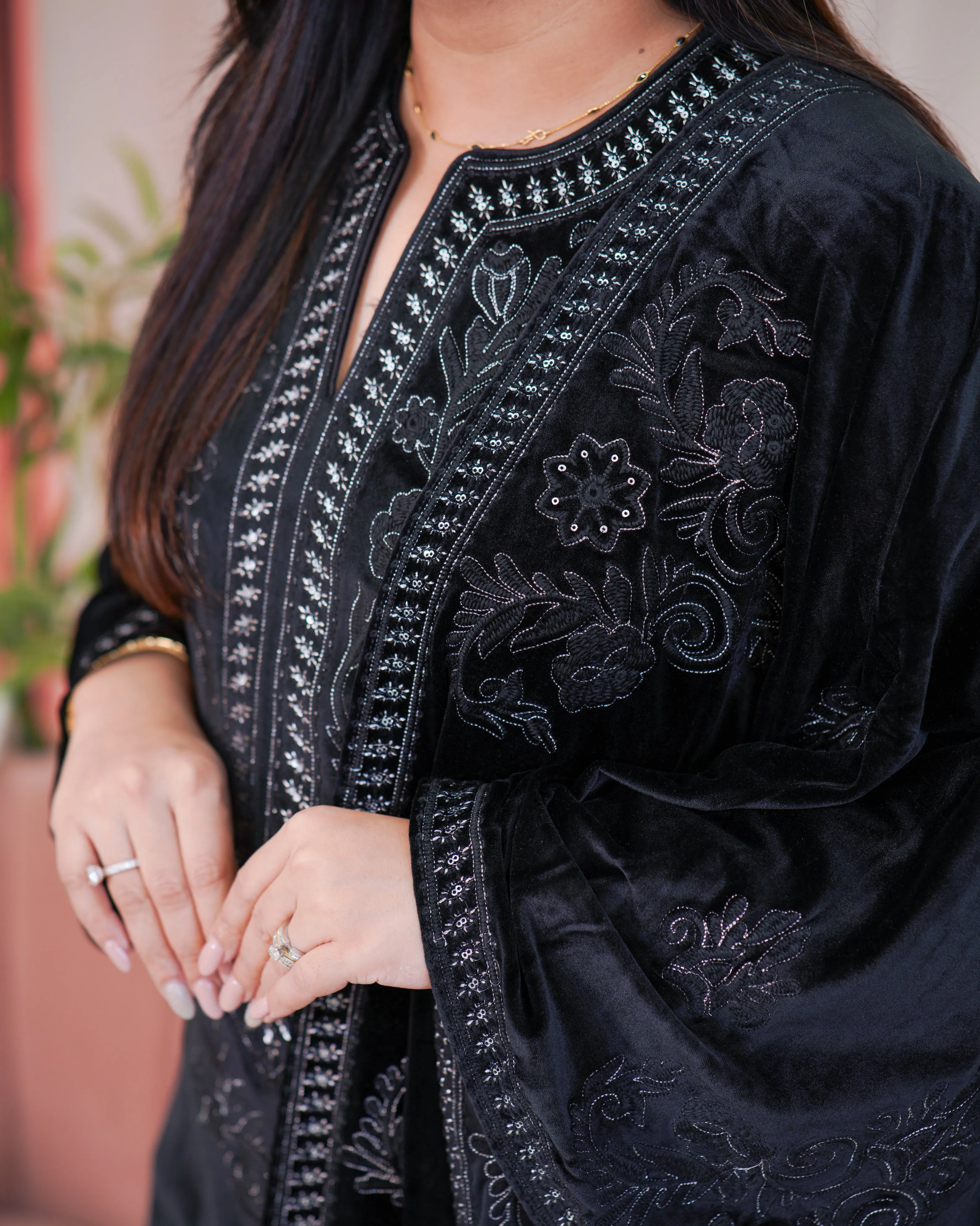 Ajooni Embroidered Premium Velvet Pant set