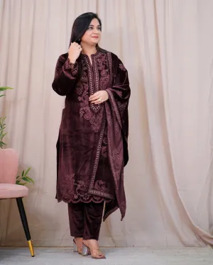 Ajooni Embroidered Premium Velvet Pant set