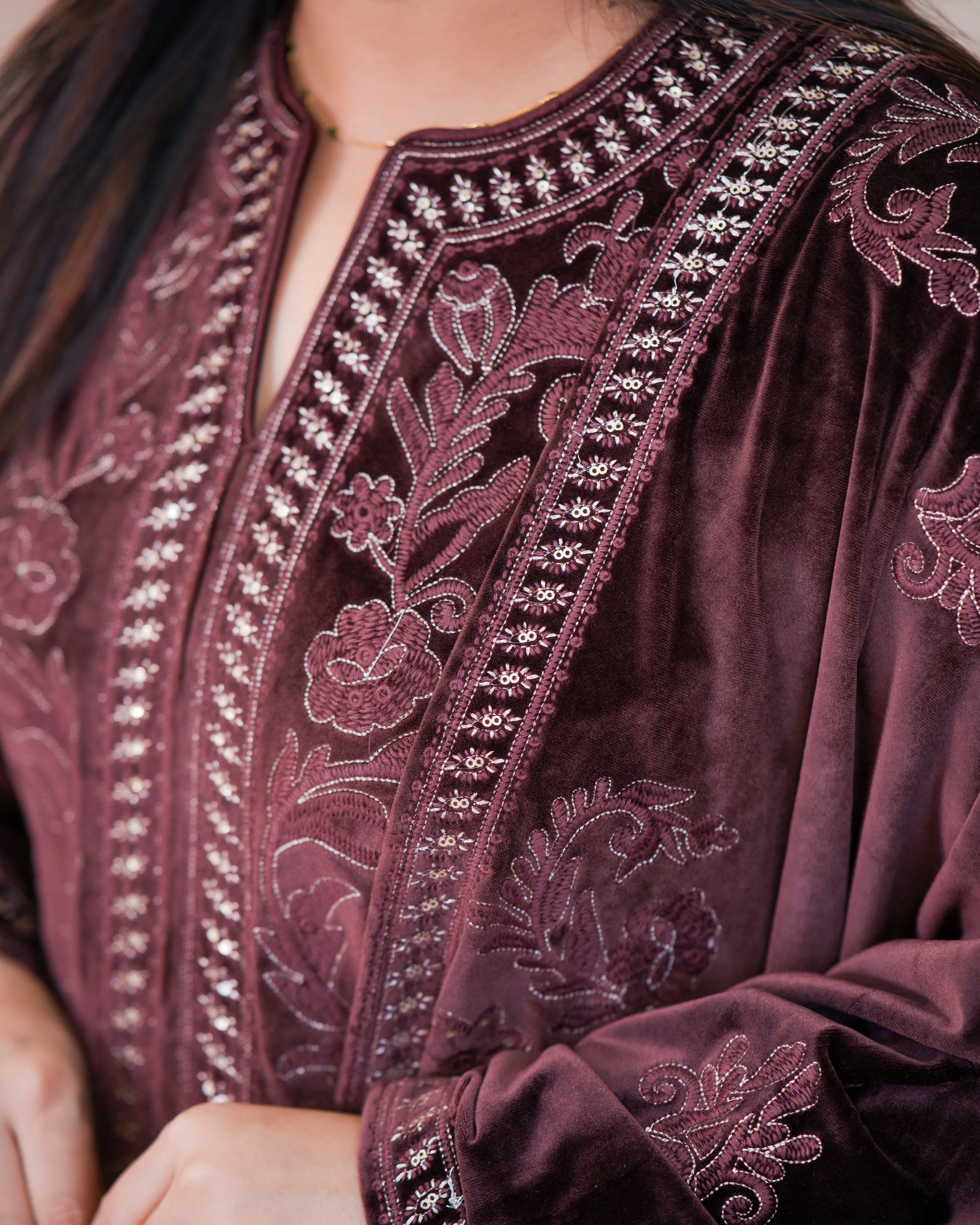 Ajooni Embroidered Premium Velvet Pant set
