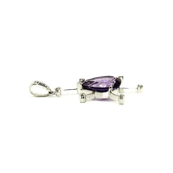 Amethyst And Diamond Sunburst Pendant Ad No.0593
