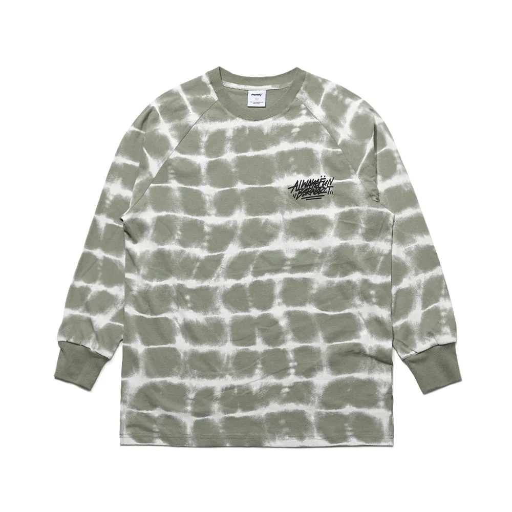 AWF LOGO TIE-DYE LONG SLEEVE KHAKI