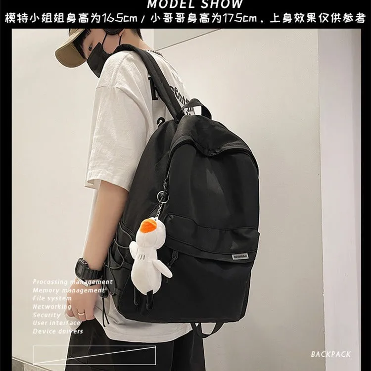 Backpack Men's Simplicity Large Capacity Travel Backpack Female Casual Japanese Junior High School Student High School and College Student Schoolbag Male