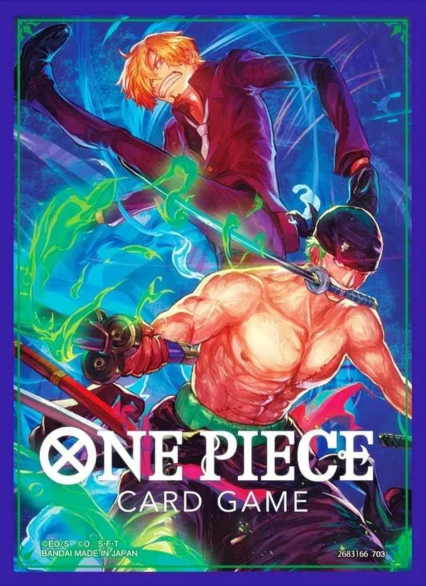 BANDAI ONE PIECE CARD GAME OFFICIAL CARD SLEEVES 5 - ZORO & SANJI