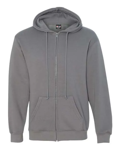 Bayside Men's USA-Made Full-Zip Hooded Sweatshirt