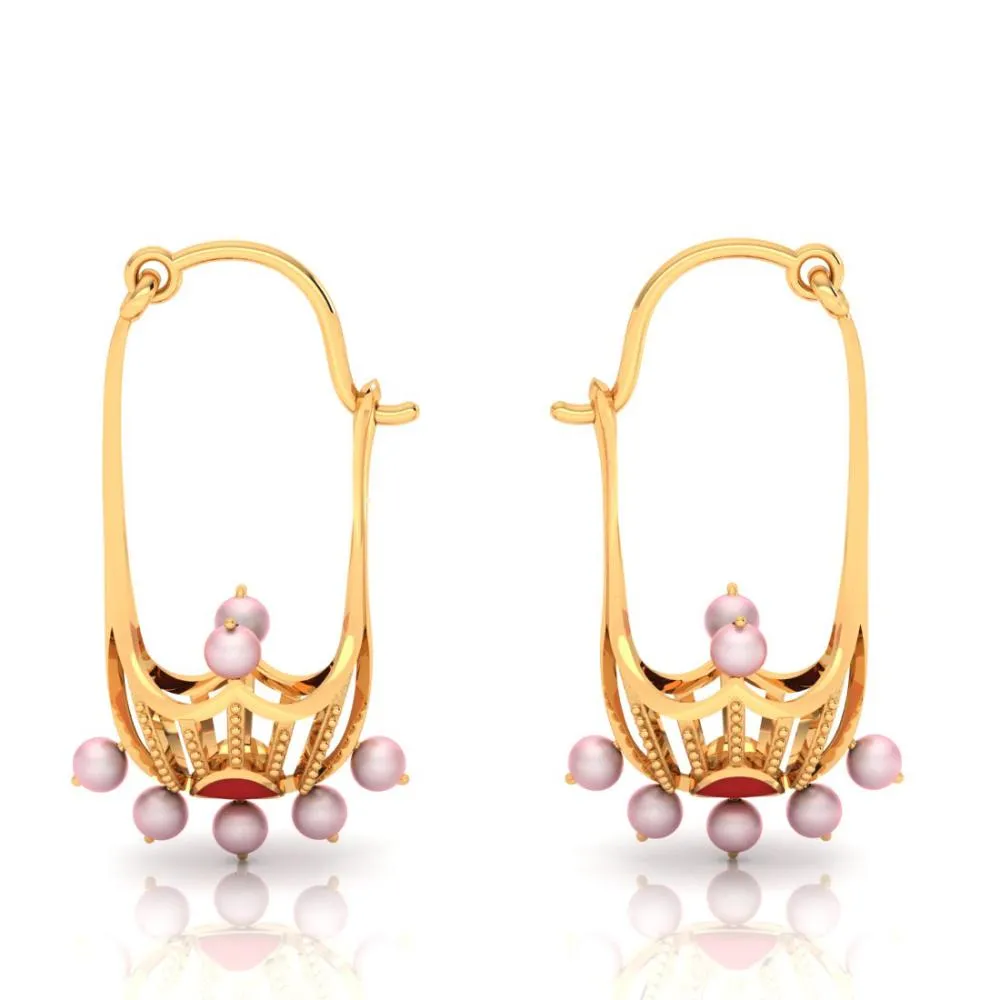 Beautiful 22-karat Gold Earrings With A Unique Design