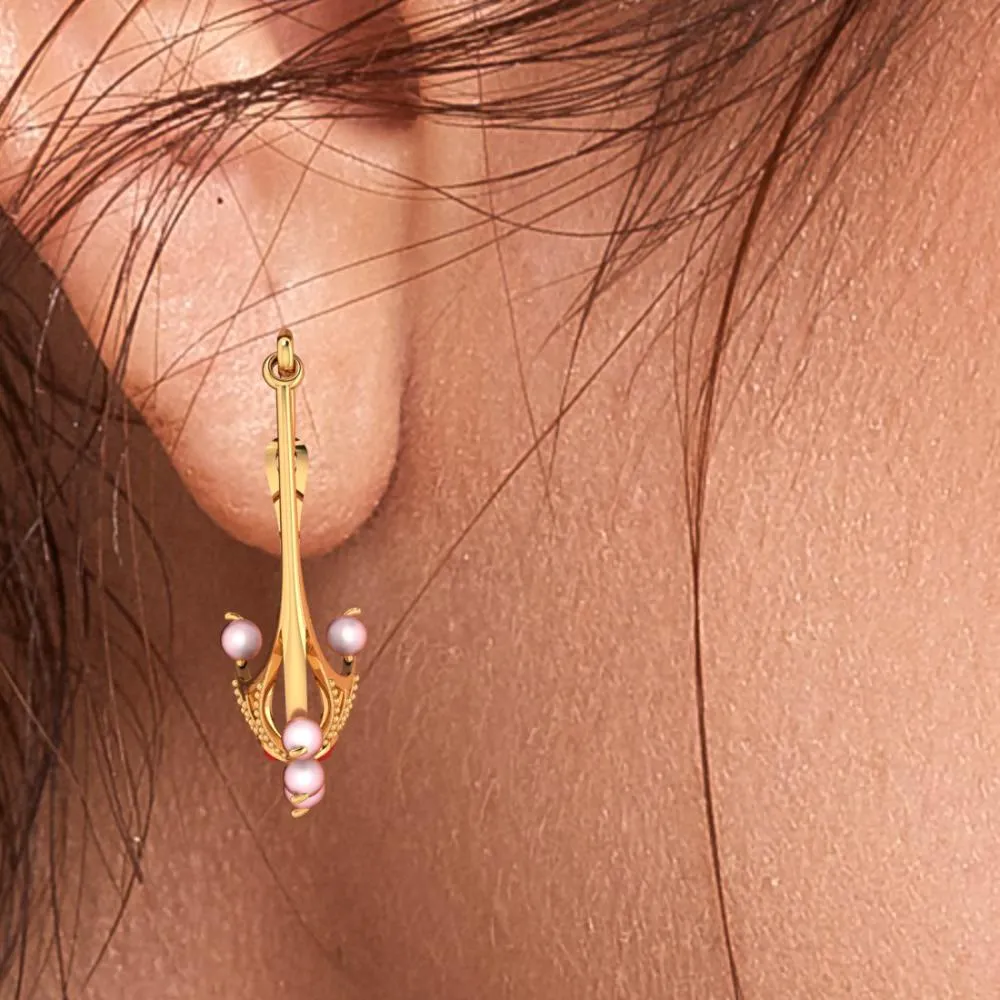 Beautiful 22-karat Gold Earrings With A Unique Design
