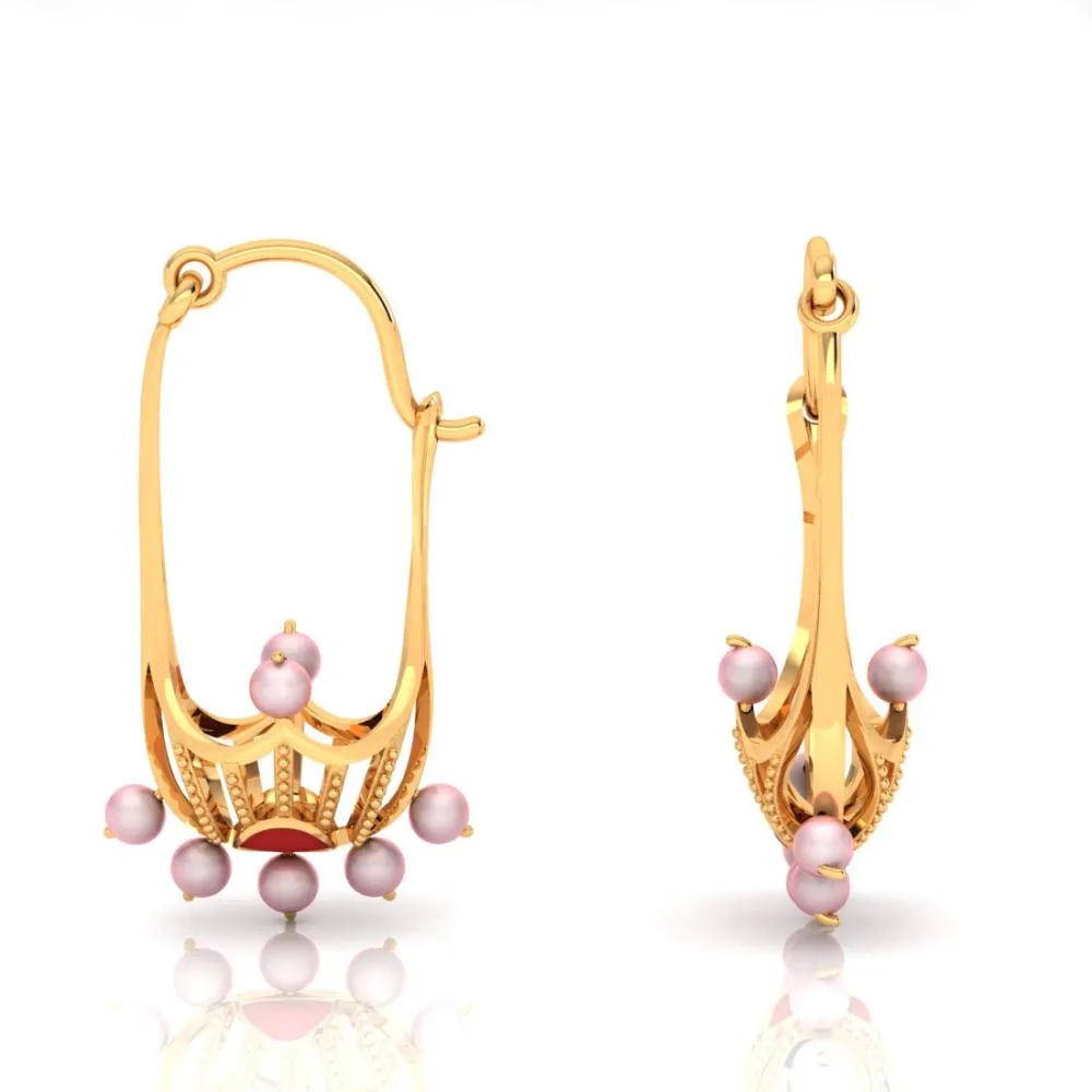 Beautiful 22-karat Gold Earrings With A Unique Design