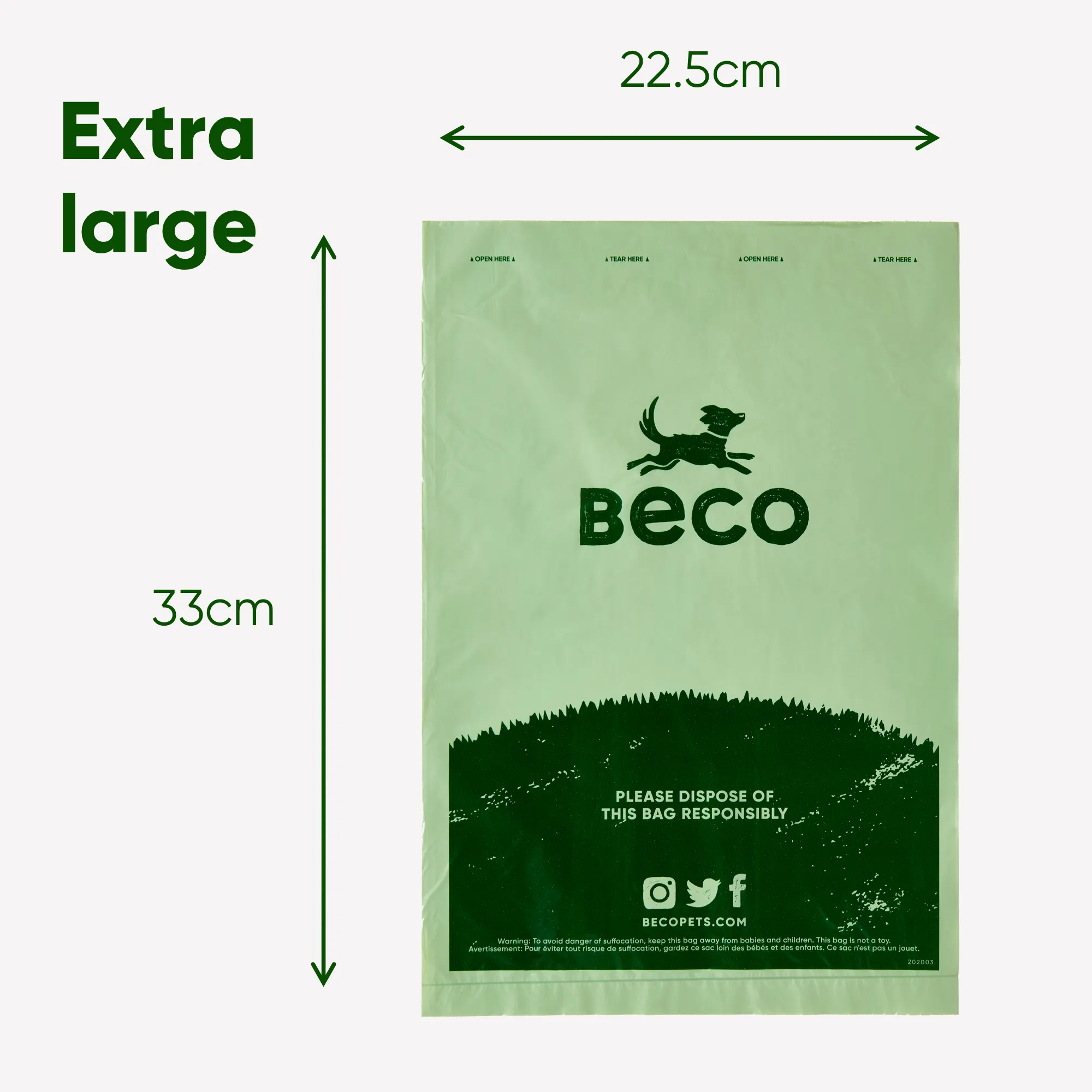 Beco Poop Bag, Mint Scented | Big, Strong, Leak-Proof
