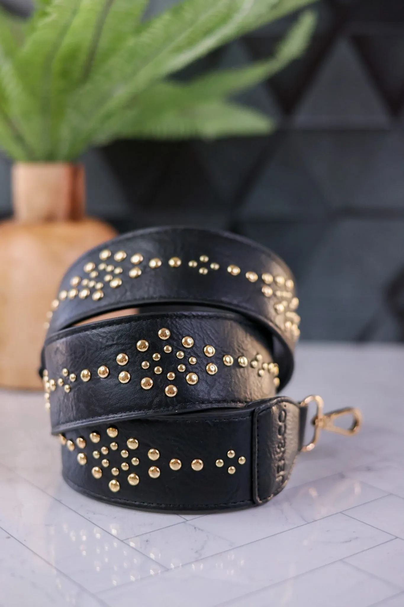 Black Studded Guitar Strap FINAL SALE