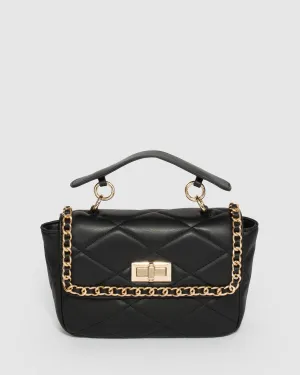 Black Yolanda Quilted Crossbody Bag