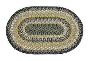 Black/Mustard/Creme Braided Rug In Different Shapes And Sizes