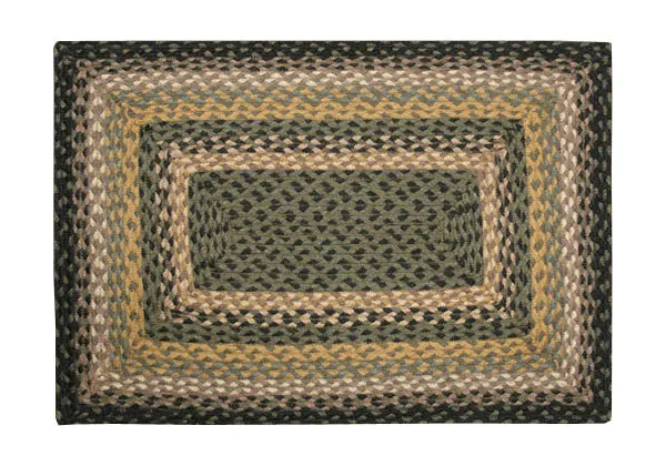 Black/Mustard/Creme Braided Rug In Different Shapes And Sizes