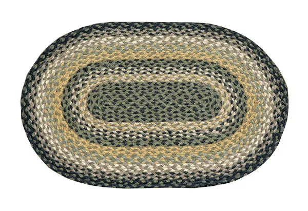 Black/Mustard/Creme Braided Rug In Different Shapes And Sizes