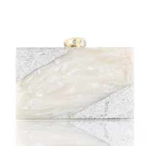 Bordure Silver Clutch - women's evening clutch bag