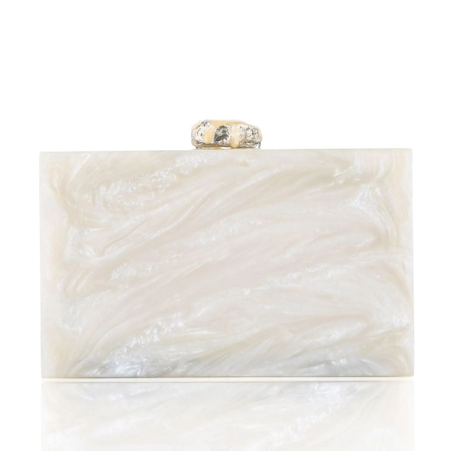 Bordure Silver Clutch - women's evening clutch bag