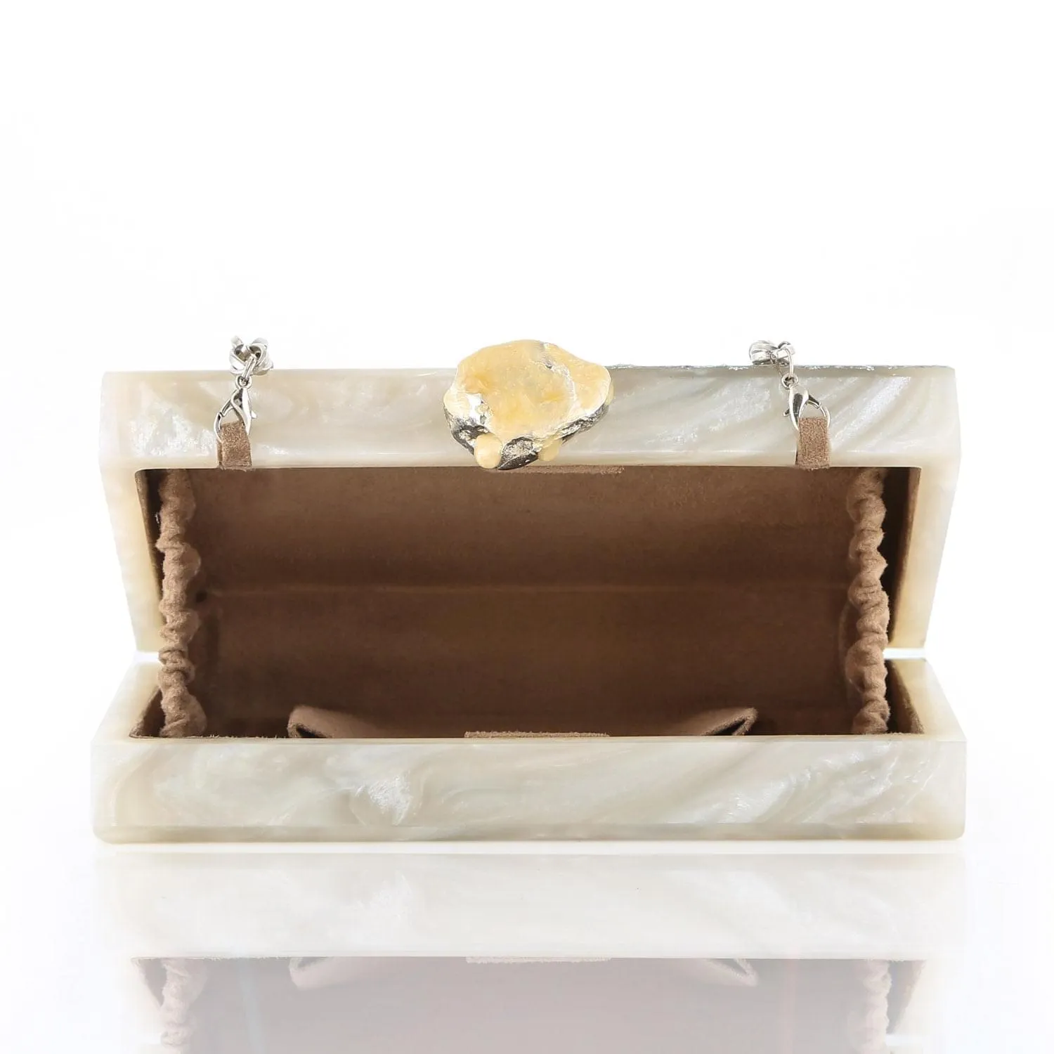 Bordure Silver Clutch - women's evening clutch bag