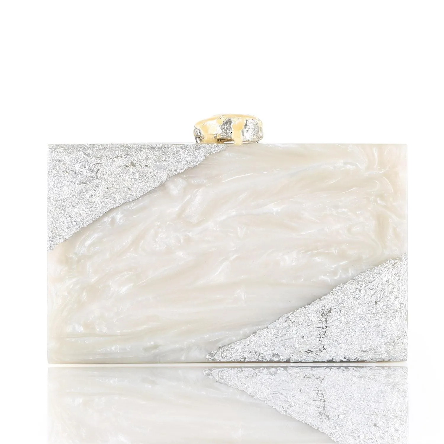 Bordure Silver Clutch - women's evening clutch bag