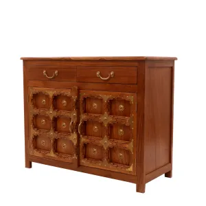 Brass work Carved Cupboard (37 x 16 x 30 Inch)