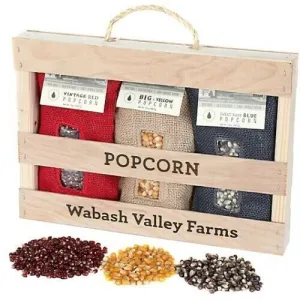 Burlap Popcorn Wooden Box Set