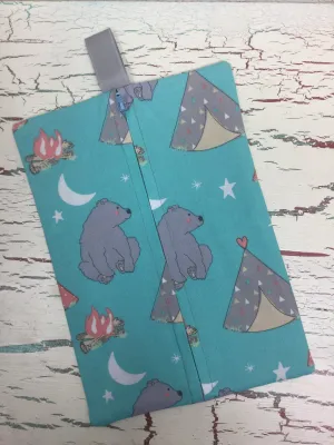 Camping Bear & Hedgehog Diaper/Wipee Case