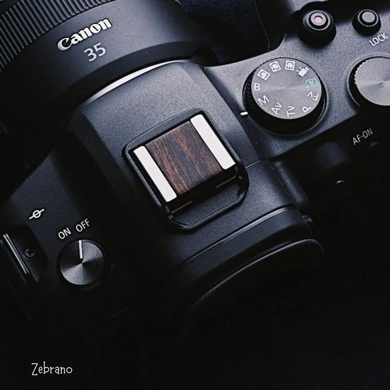 Canon EOS R5 R6 Hot Shoe Cover Wood