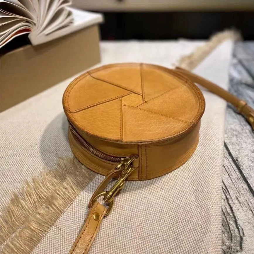 Casual Ladies Leather Circle Bag Over The Shoulder Purse For Women