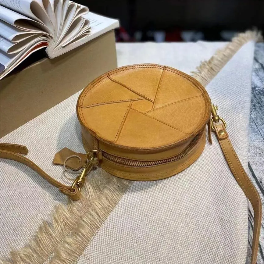 Casual Ladies Leather Circle Bag Over The Shoulder Purse For Women