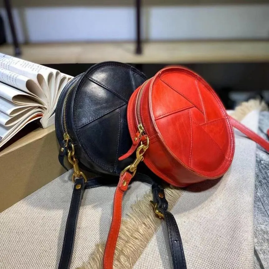 Casual Ladies Leather Circle Bag Over The Shoulder Purse For Women