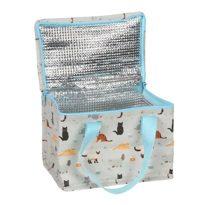 Cat Print Cooler Insulated Lunch Bag, Eco Friendly Picnic Bags