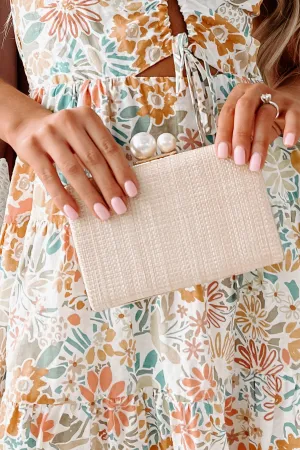 Champagne Sips Woven Crossbody/Clutch (Natural)