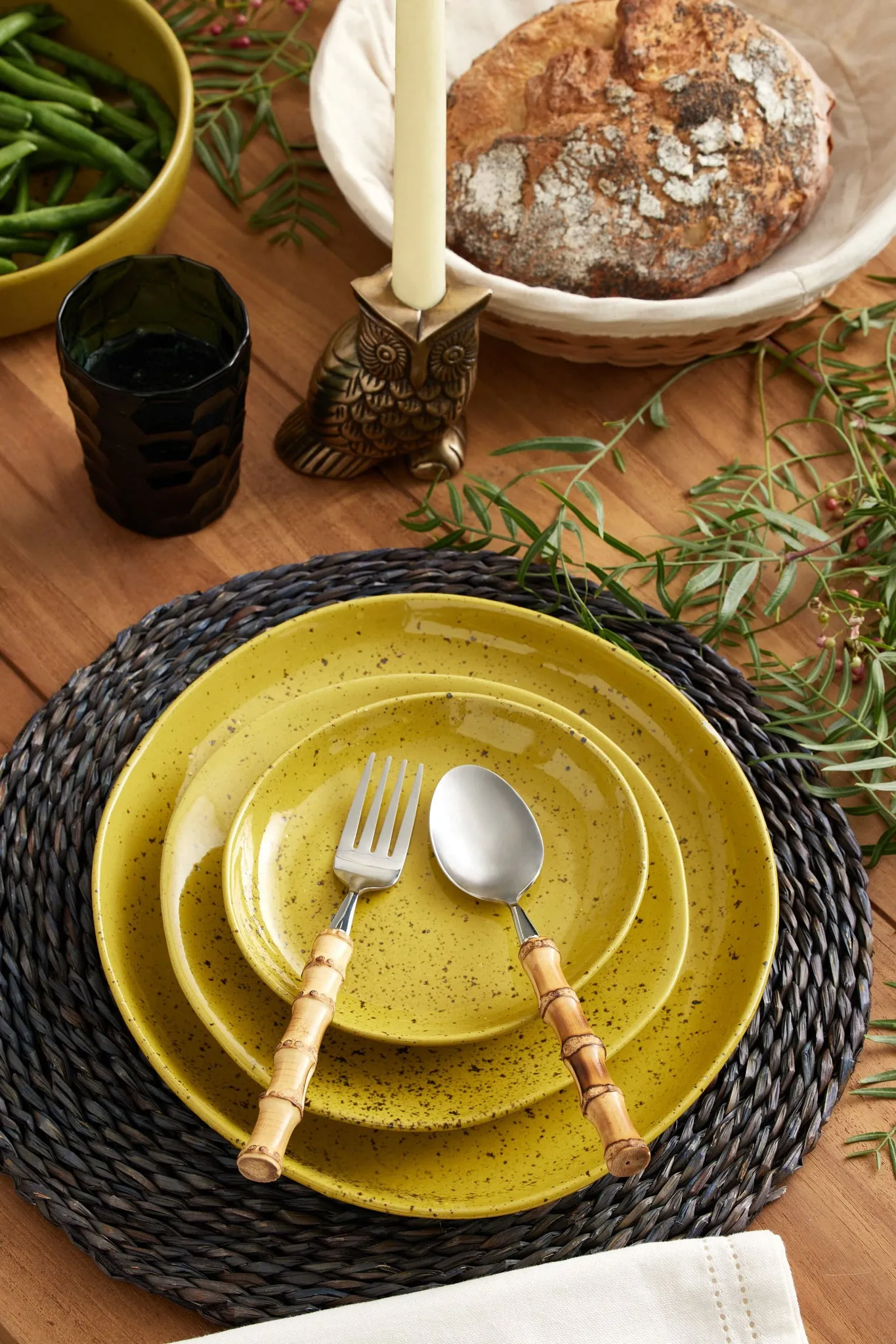Chartreuse Salt Marcus Glaze Dinner Plates (Set of 4)