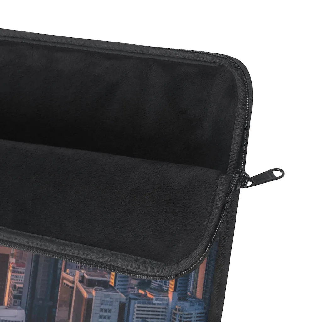 City Skyline Laptop Sleeve Case, Sunset Computer MacBook Pro 12 13 Air 15 inch Tablet Canvas Skin Bag Zipper Cover