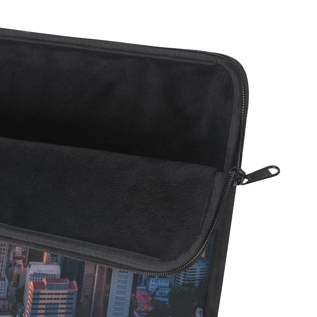City Skyline Laptop Sleeve Case, Sunset Computer MacBook Pro 12 13 Air 15 inch Tablet Canvas Skin Bag Zipper Cover